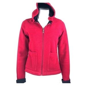 EUC-B.C.CLOTHING Fleece Hoodie Red/Black.Very warm